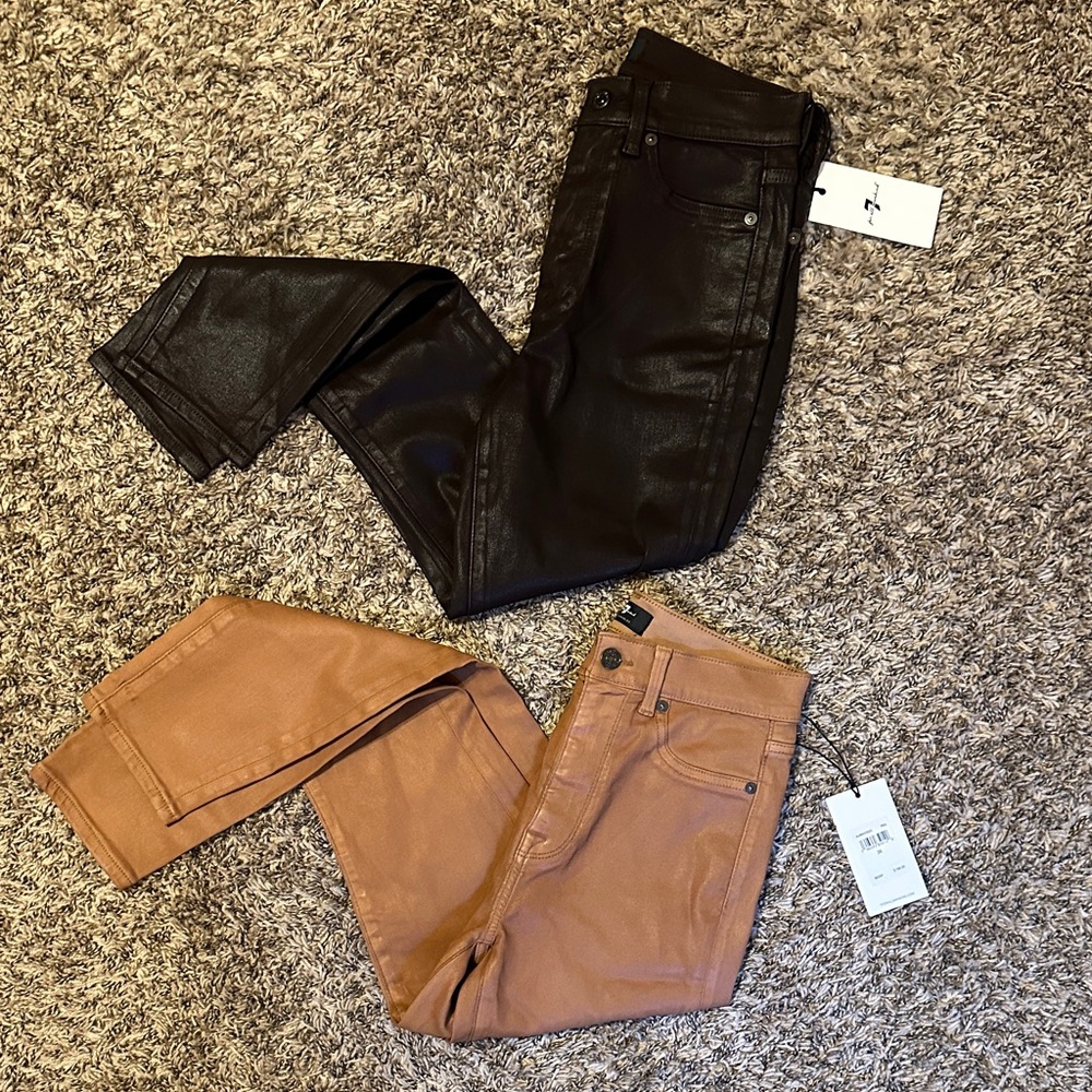NWT 7 For All Mankind High Waist Ankle Skinny Pants Bundle Size 26